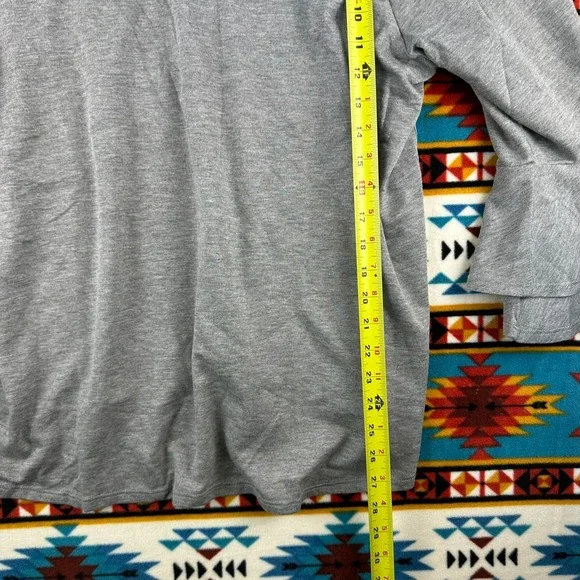 Lane Bryant Bell Sleeve Top Gray Criss‎ Cross Back Long Sleeve Size XL - Picture 4 of 5
